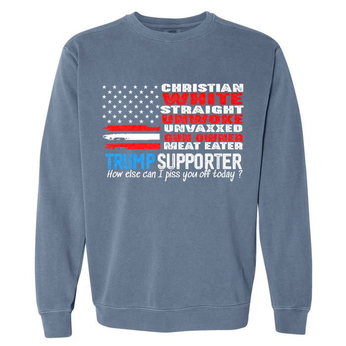 Trump Supporter Christian White Straight Unwoke Unvaxxed Garment-Dyed Sweatshirt