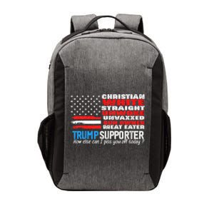 Trump Supporter Christian White Straight Unwoke Unvaxxed Vector Backpack