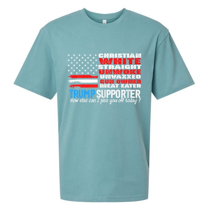 Trump Supporter Christian White Straight Unwoke Unvaxxed Sueded Cloud Jersey T-Shirt