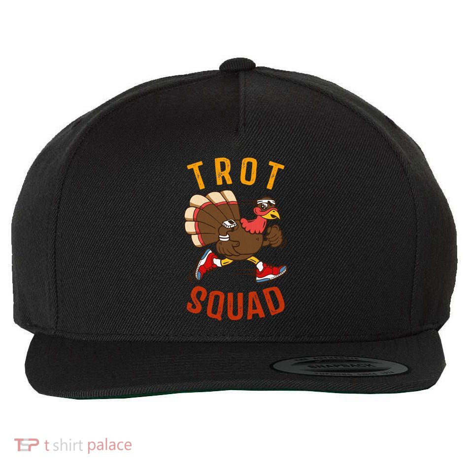 Trot Squad Cool Gift Thanksgiving Turkey Trot Costume Cute Gift Wool Snapback Cap