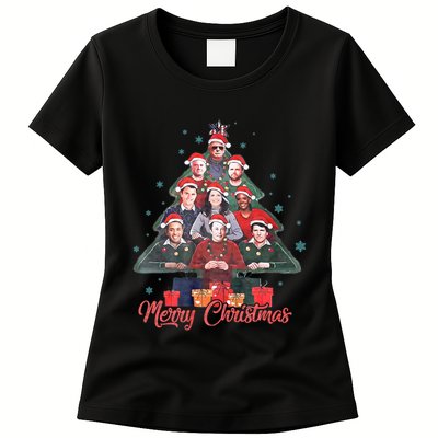 Trump Supporters Christmas Tree Dream Team Daddys Home 45 47 Womens T-Shirt