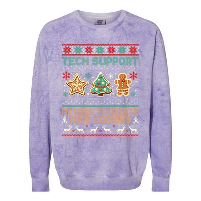 Tech Support Christmas Cookies Funny Christmas Colorblast Crewneck Sweatshirt