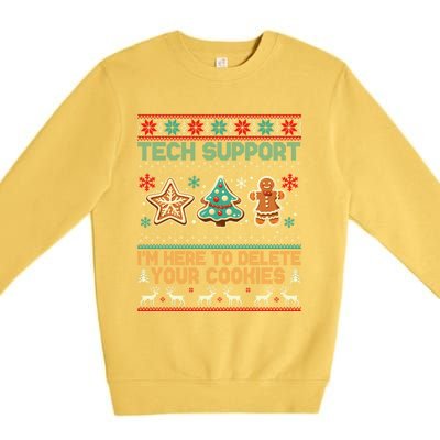 Tech Support Christmas Cookies Funny Christmas Premium Crewneck Sweatshirt