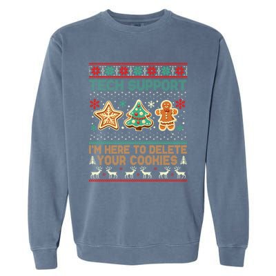 Tech Support Christmas Cookies Funny Christmas Garment-Dyed Sweatshirt