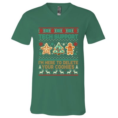 Tech Support Christmas Cookies Funny Christmas V-Neck T-Shirt