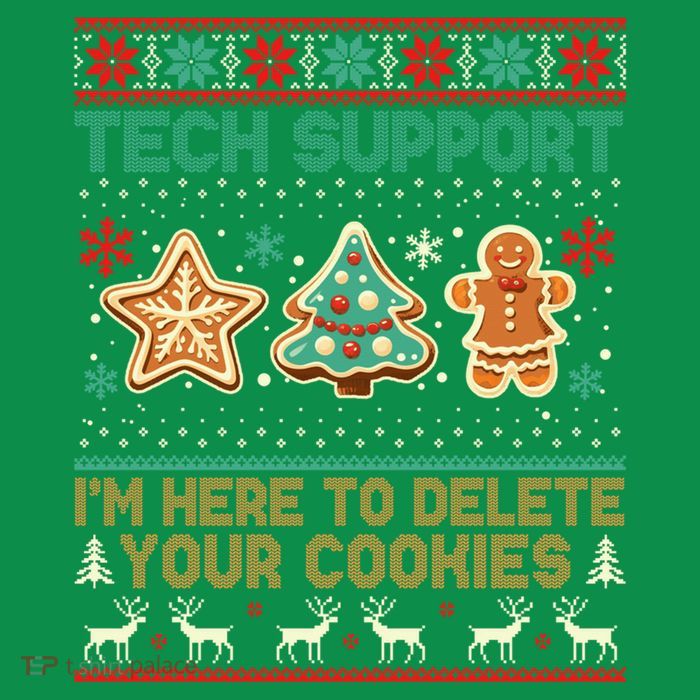Tech Support Christmas Cookies Funny Christmas Button