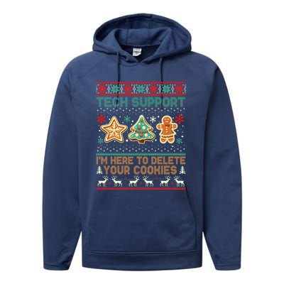 Tech Support Christmas Cookies Funny Christmas Performance Fleece Hoodie