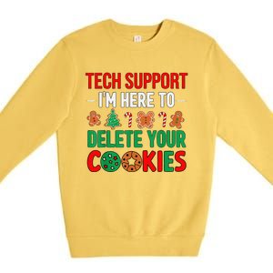 Tech Support Christmas Cookies Funny Christmas Premium Crewneck Sweatshirt