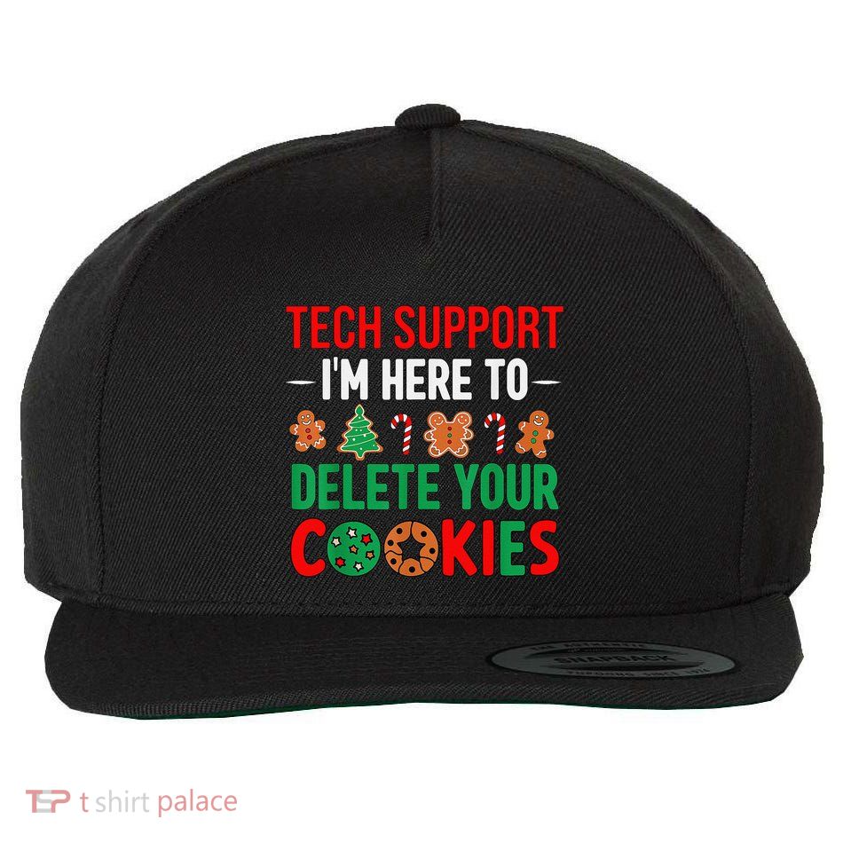 Tech Support Christmas Cookies Funny Christmas Wool Snapback Cap