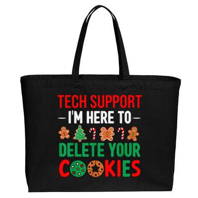 Tech Support Christmas Cookies Funny Christmas Cotton Canvas Jumbo Tote