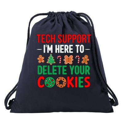 Tech Support Christmas Cookies Funny Christmas Drawstring Bag