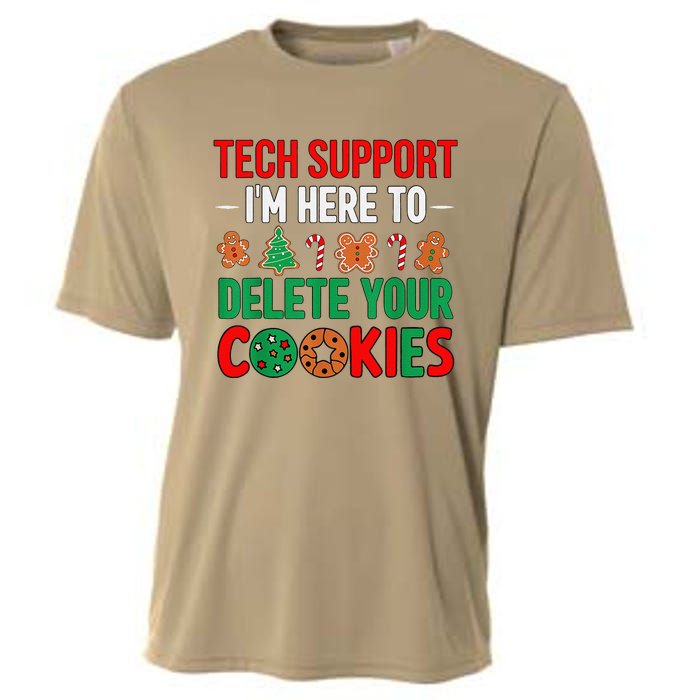 Tech Support Christmas Cookies Funny Christmas Cooling Performance Crew T-Shirt