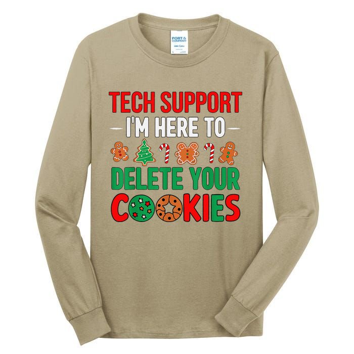 Tech Support Christmas Cookies Funny Christmas Tall Long Sleeve T-Shirt