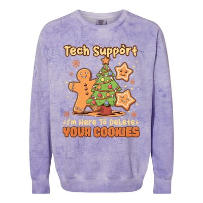 Tech Support Christmas Cookies Funny Christmas Tree Colorblast Crewneck Sweatshirt