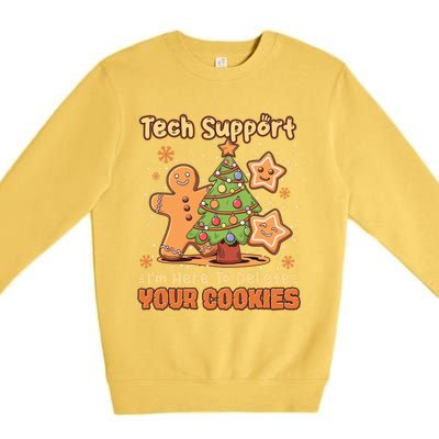 Tech Support Christmas Cookies Funny Christmas Tree Premium Crewneck Sweatshirt