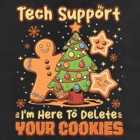 Tech Support Christmas Cookies Funny Christmas Tree 7 Panel Mesh Trucker Snapback Hat
