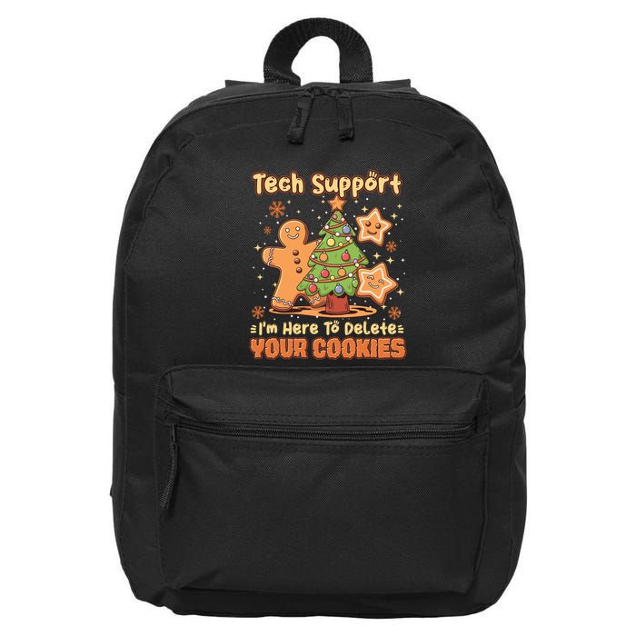 Tech Support Christmas Cookies Funny Christmas Tree 16 in Basic Backpack