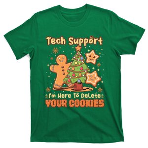 Tech Support Christmas Cookies Funny Christmas Tree T-Shirt