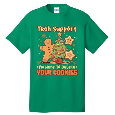 Tech Support Christmas Cookies Funny Christmas Tree Tall T-Shirt