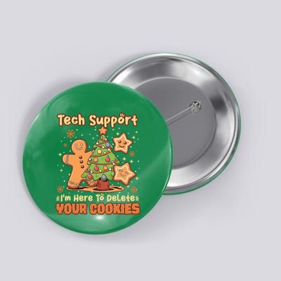 Tech Support Christmas Cookies Funny Christmas Tree Button