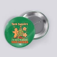 Tech Support Christmas Cookies Funny Christmas Tree Button