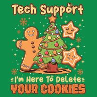 Tech Support Christmas Cookies Funny Christmas Tree Button
