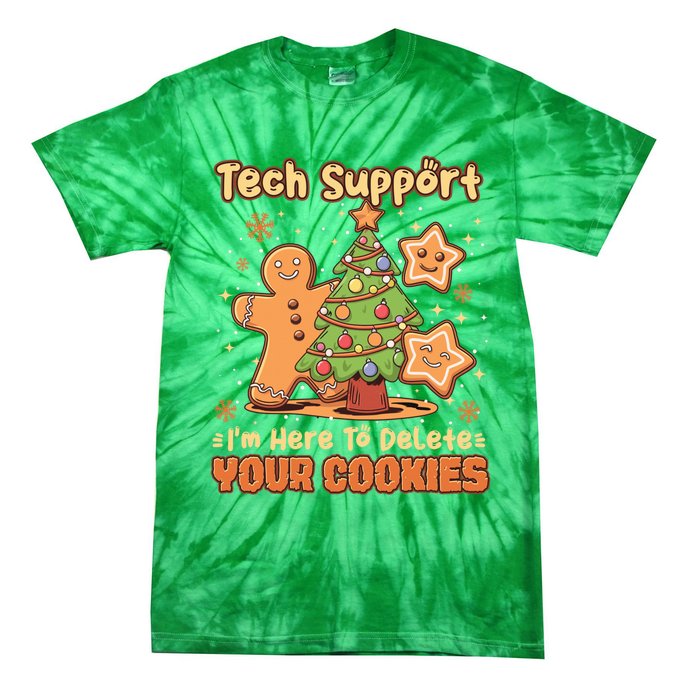 Tech Support Christmas Cookies Funny Christmas Tree Tie-Dye T-Shirt