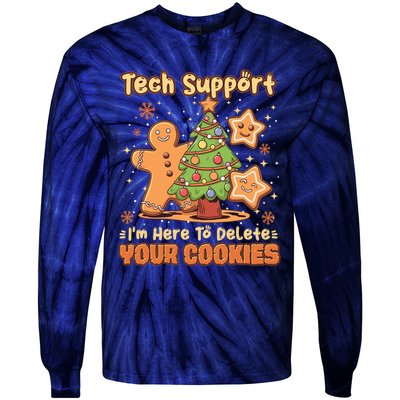 Tech Support Christmas Cookies Funny Christmas Tree Tie-Dye Long Sleeve Shirt