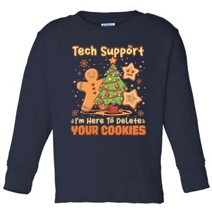 Tech Support Christmas Cookies Funny Christmas Tree Toddler Long Sleeve Shirt