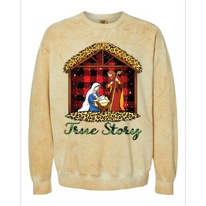 True Story Christmas Nativity Jesus Christian Christmas Colorblast Crewneck Sweatshirt