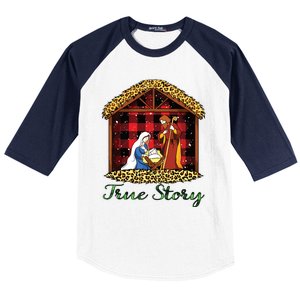 True Story Christmas Nativity Jesus Christian Christmas Baseball Sleeve Shirt