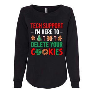 Tech Support Christmas Cookies Funny Christmas Tree Candy Cane Gingerbread Womens California Wash Sweatshirt