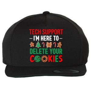 Tech Support Christmas Cookies Funny Christmas Tree Candy Cane Gingerbread Wool Snapback Cap