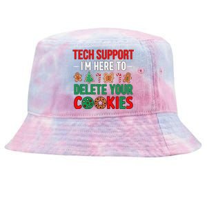 Tech Support Christmas Cookies Funny Christmas Tree Candy Cane Gingerbread Tie-Dyed Bucket Hat