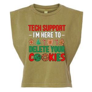 Tech Support Christmas Cookies Funny Christmas Tree Candy Cane Gingerbread Garment-Dyed Women's Muscle Tee