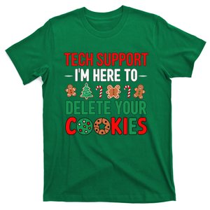 Tech Support Christmas Cookies Funny Christmas Tree Candy Cane Gingerbread T-Shirt