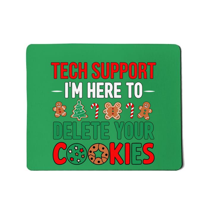 Tech Support Christmas Cookies Funny Christmas Tree Candy Cane Gingerbread Mousepad