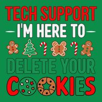 Tech Support Christmas Cookies Funny Christmas Tree Candy Cane Gingerbread Mousepad