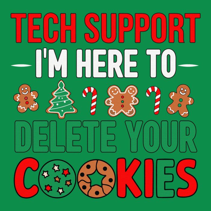 Tech Support Christmas Cookies Funny Christmas Tree Candy Cane Gingerbread Mousepad