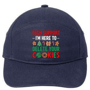 Tech Support Christmas Cookies Funny Christmas Tree Candy Cane Gingerbread 7-Panel Snapback Hat