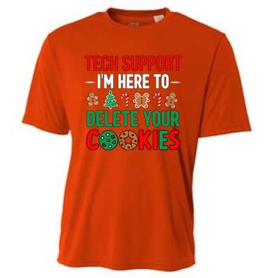 Tech Support Christmas Cookies Funny Christmas Cooling Performance Crew T-Shirt