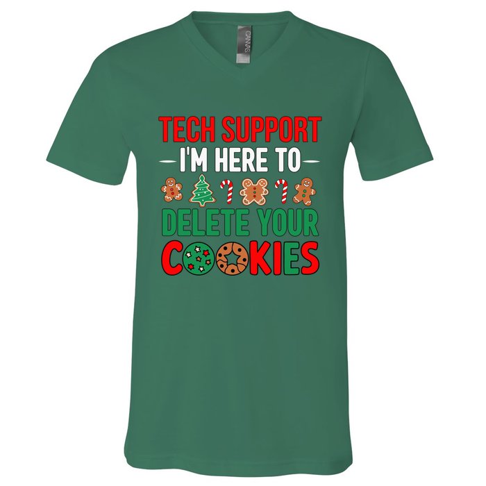 Tech Support Christmas Cookies Funny Christmas V-Neck T-Shirt