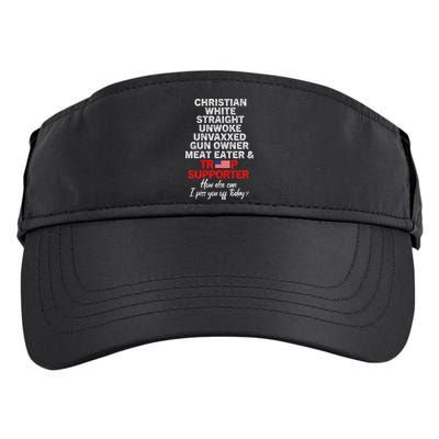 Trump Supporter Christian White Straight Unwoke Unvaxxed Adult Drive Performance Visor