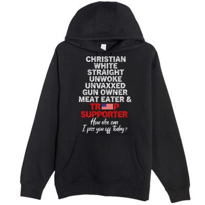 Trump Supporter Christian White Straight Unwoke Unvaxxed Premium Pullover Hoodie