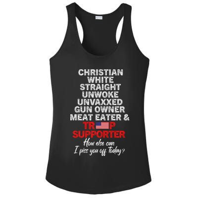 Trump Supporter Christian White Straight Unwoke Unvaxxed Ladies PosiCharge Competitor Racerback Tank