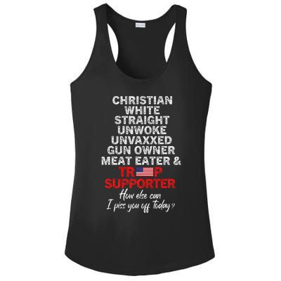 Trump Supporter Christian White Straight Unwoke Unvaxxed Ladies PosiCharge Competitor Racerback Tank