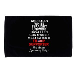 Trump Supporter Christian White Straight Unwoke Unvaxxed Microfiber Hand Towel