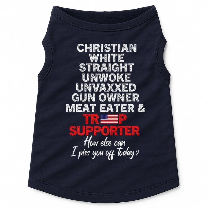 Trump Supporter Christian White Straight Unwoke Unvaxxed Doggie Tank