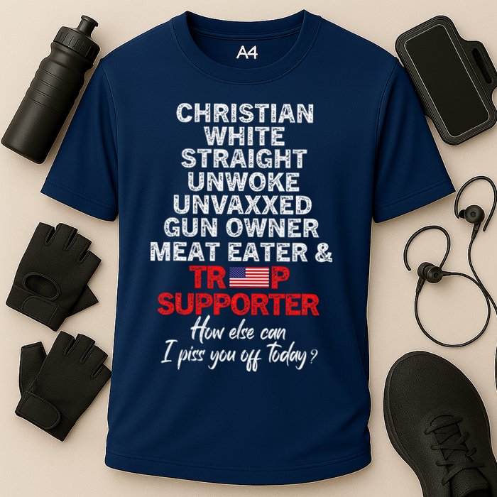 Trump Supporter Christian White Straight Unwoke Unvaxxed Performance Shirt