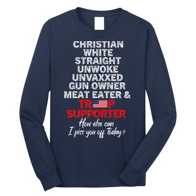 Trump Supporter Christian White Straight Unwoke Unvaxxed Long Sleeve Shirt